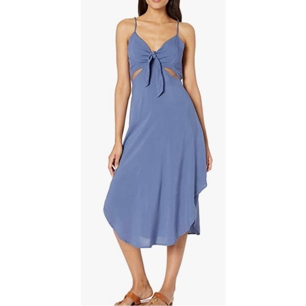 La Blanca Tie Front Dress Swimsuit Cover Up Blue Moon Size Large